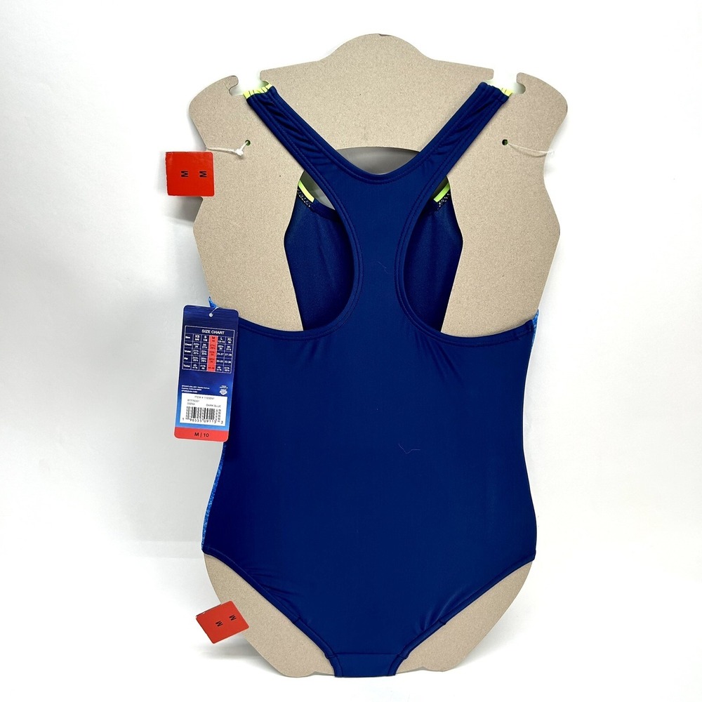 Speedo Youth Girls M/10 Dark Blue Chlorine Resistant One Piece Swimsuit (H1) - Picture 4 of 4